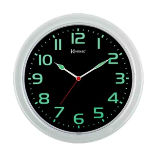 Relógio de Parede Preto e Fosforescente Herweg 660016-196 em Oferta na Shopee