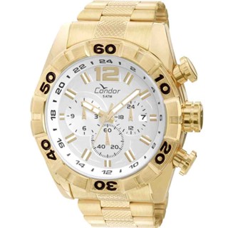 Relógio Condor Masculino Cronógrafo Dourado COVD33AAS/4K em Oferta na Shopee