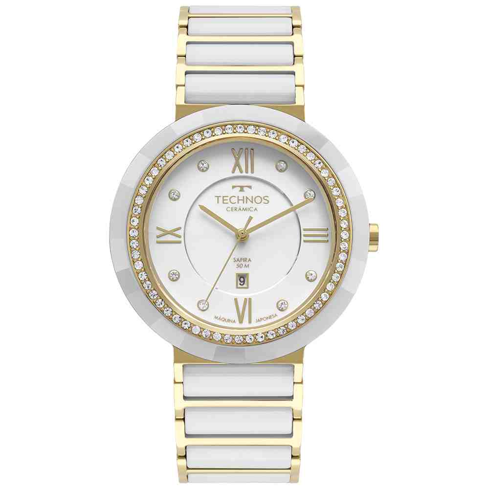 Relógio Branco Feminino Technos Elegance Ceramic/Saphire 2015CEK/2B