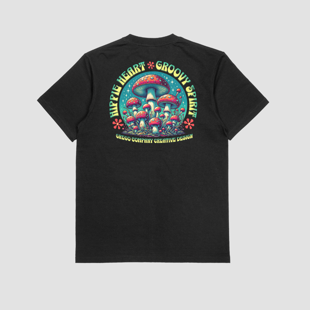 Camiseta Plus Size Cogumelo Psicodélico G1 G2 G3 100% Algodão Street Moda Masculina Malha Reforçada