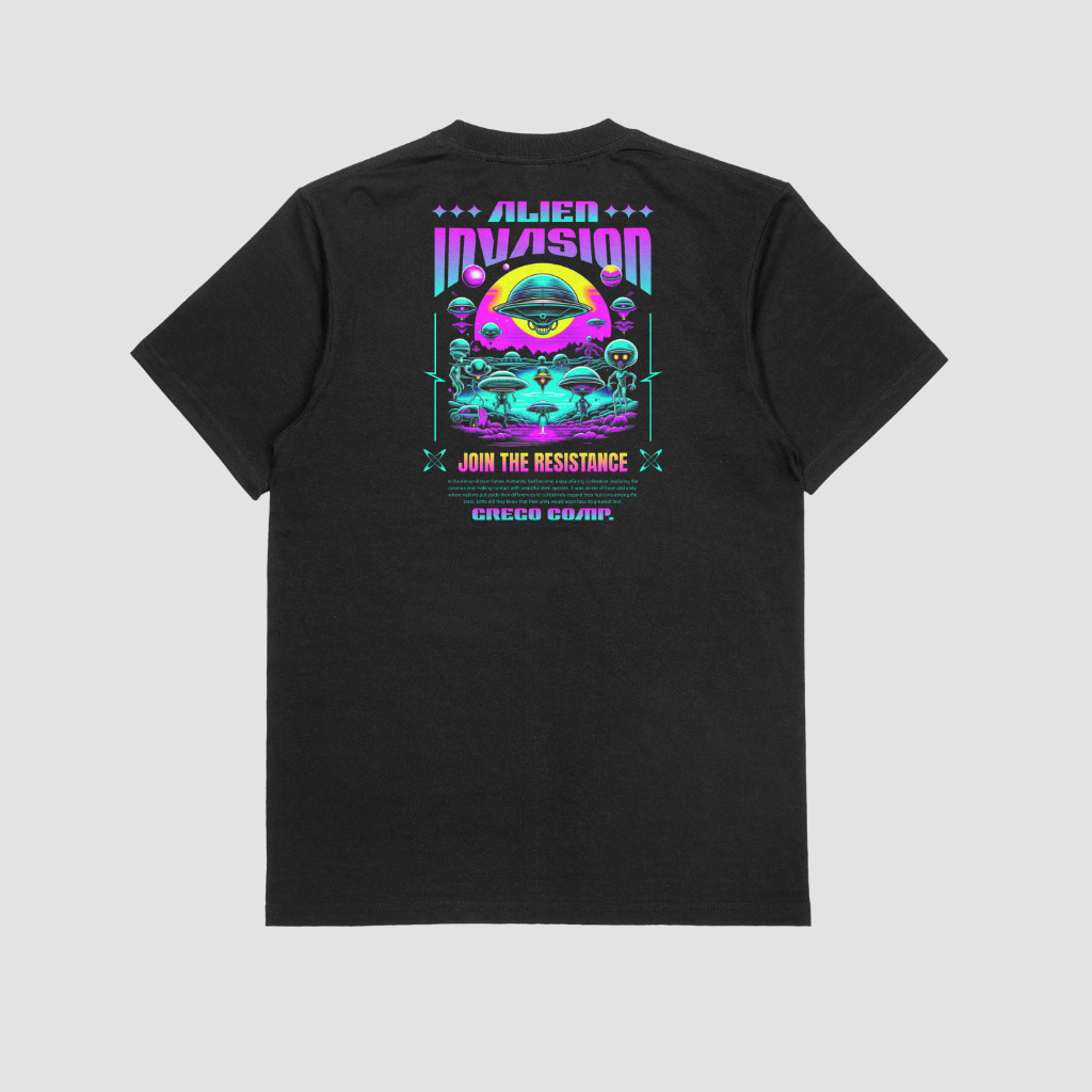 Camiseta Plus Size Alien Estampa 100% Algodão Street Moda Masculina Malha Reforçada Confortável