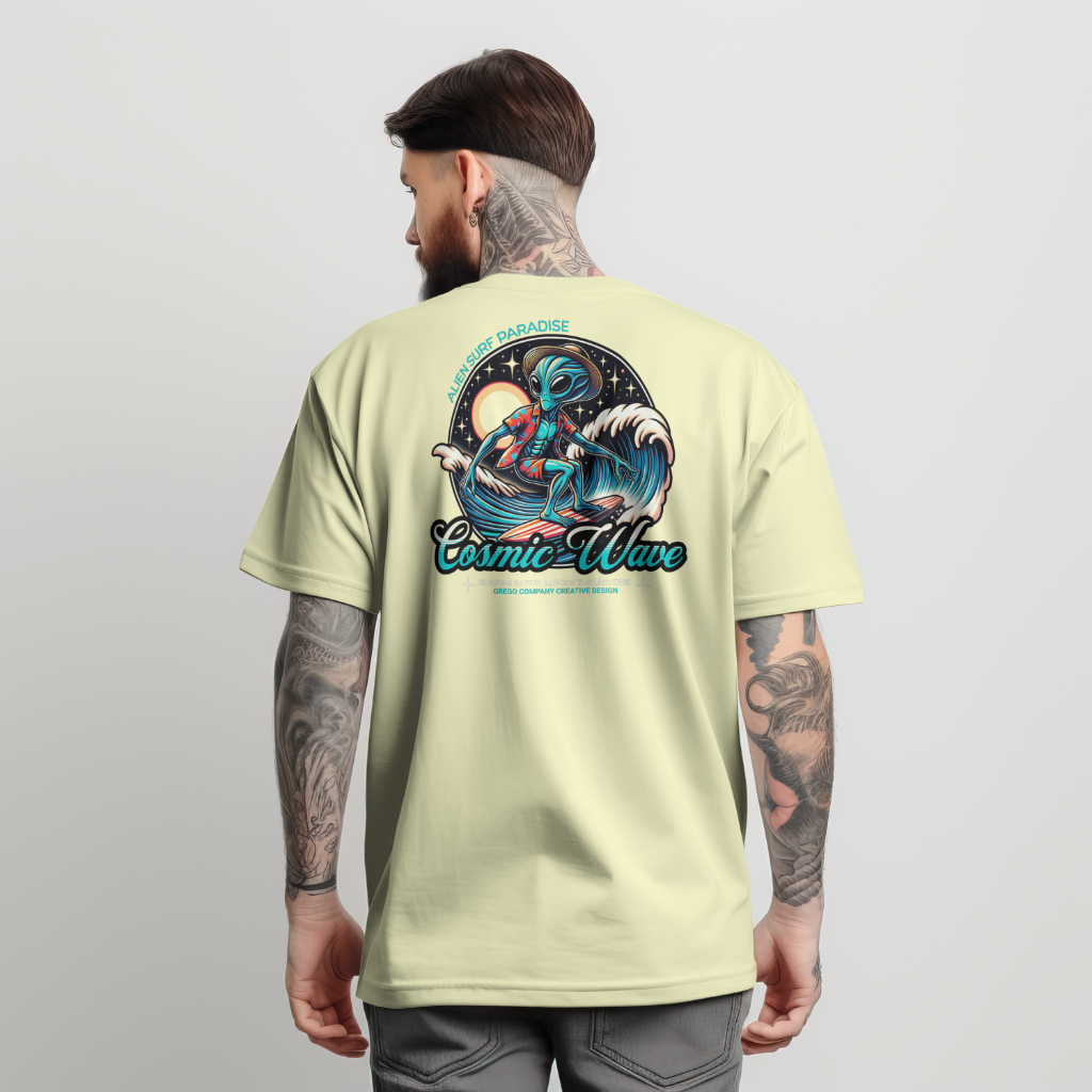 Camiseta Estampada Cósmico Street 100% Algodão Moda Masculina Malha Reforçada Confortável