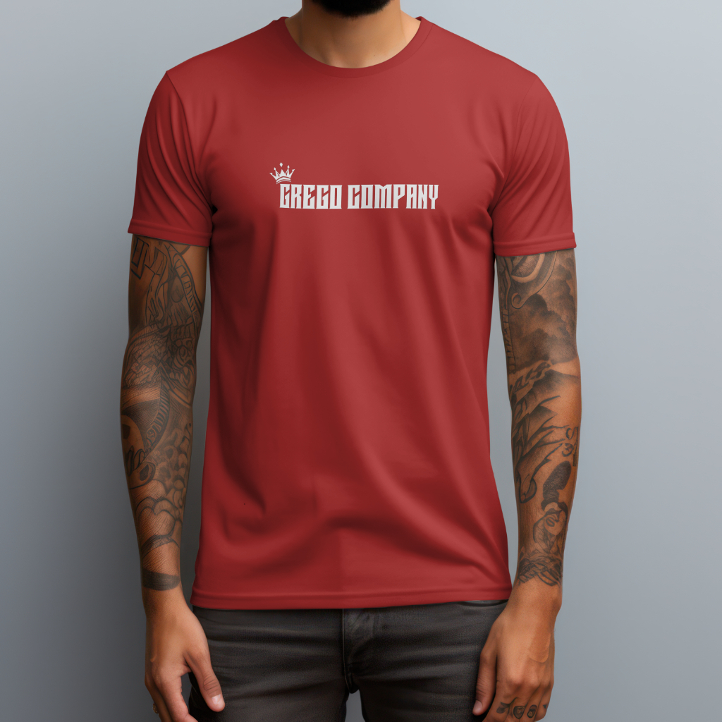 Camiseta Grego Company Logo Básica 100% Algodão Casual Estampa Moda Masculina Malha Confortável
