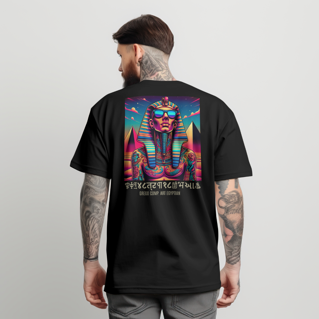 Camiseta Egito Esfinge Street 100% Algodão Estampada Moda Masculina Malha Resistente Confortável