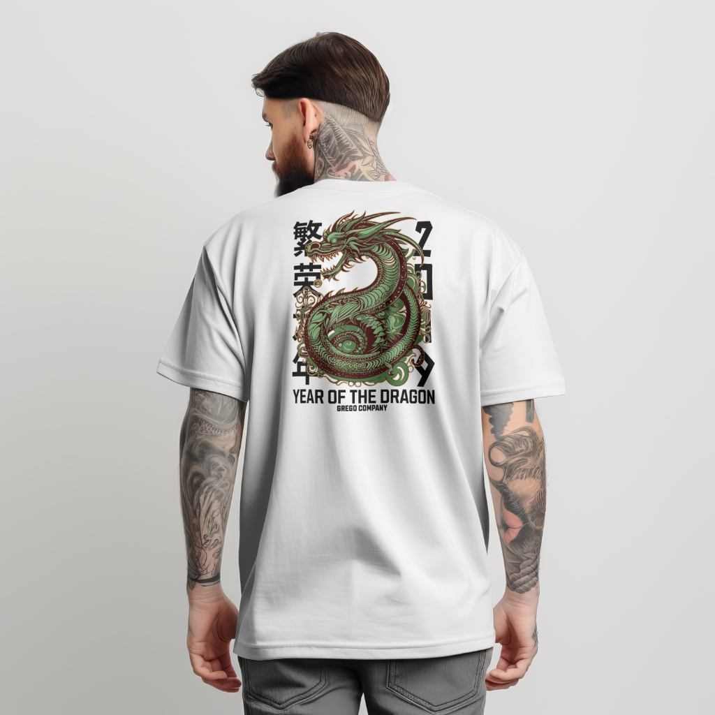 Camiseta Dragon 2 Oriental Dragon 100% Algodão Street Moda Masculina Malha Resistente Confortável