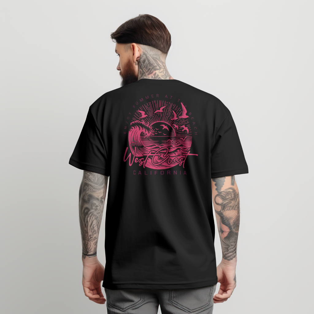 Camiseta Básica Estampada 100% algodão Street Surf Moda Masculina Malha Resistente Confortável