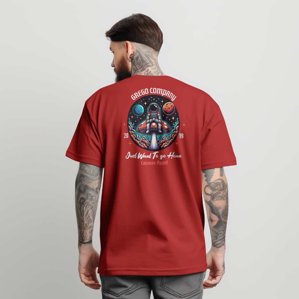 Camiseta Lonely Space Estampa Nas Costas Astronauta Moda Street 100% Algodão