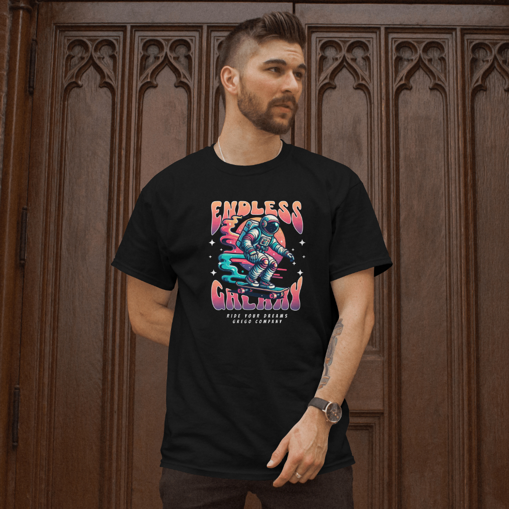 Camiseta Endless Galaxy Camiseta Estampa Streetwear 100% Algodão Moda Masculina Malha Resistente