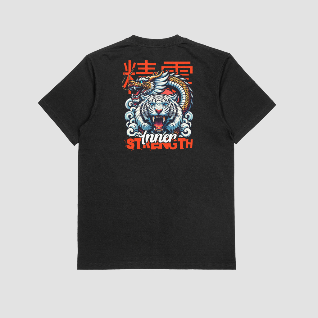 Camiseta Plus Size Inner Stranght Tiger Tigre G1 G2 G3 100% Algodão Moda Masculina Malha Resistente
