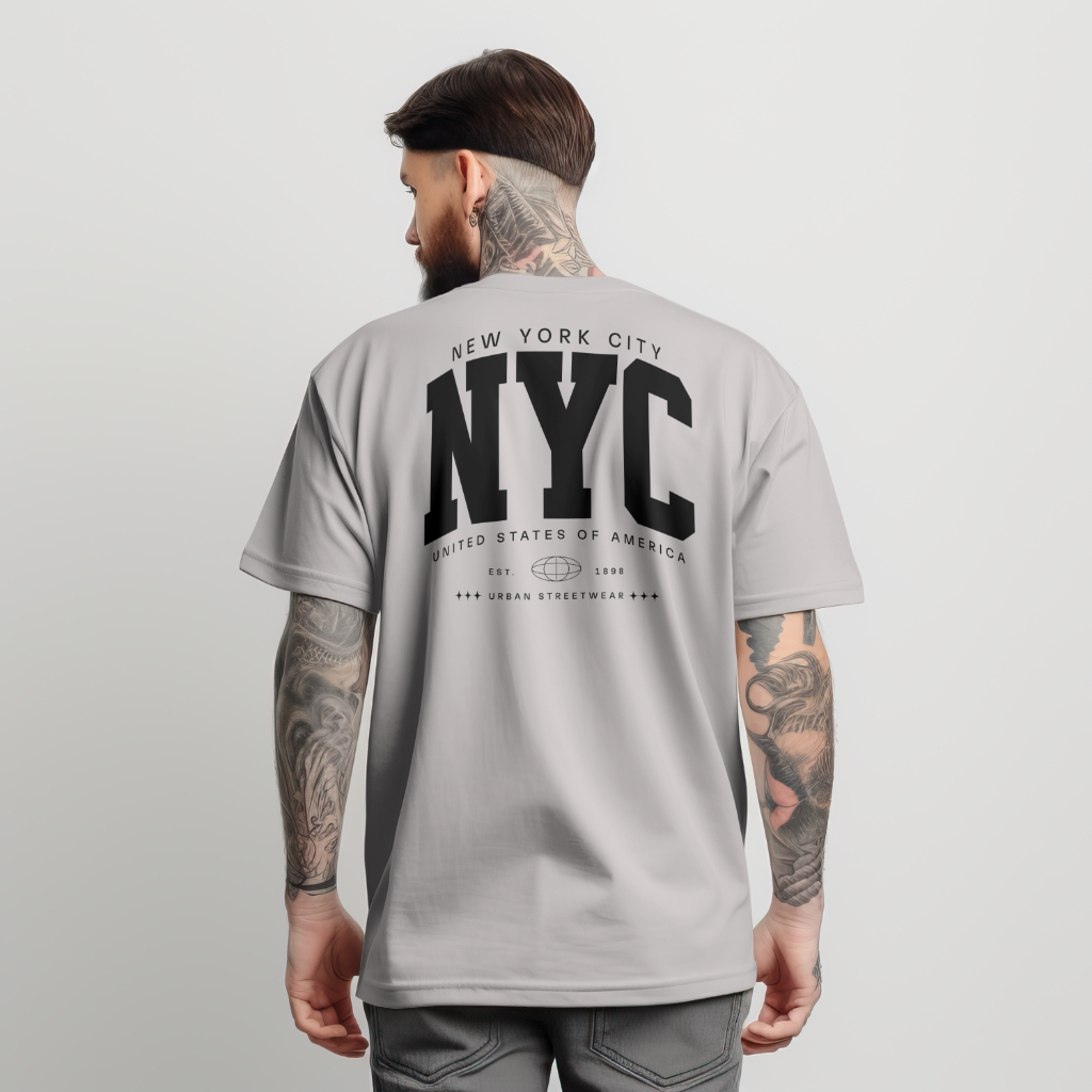 Camiseta Street NYC Estampada Básica 100% Algodão Nova Iorque Moda Masculina Malha Resistente