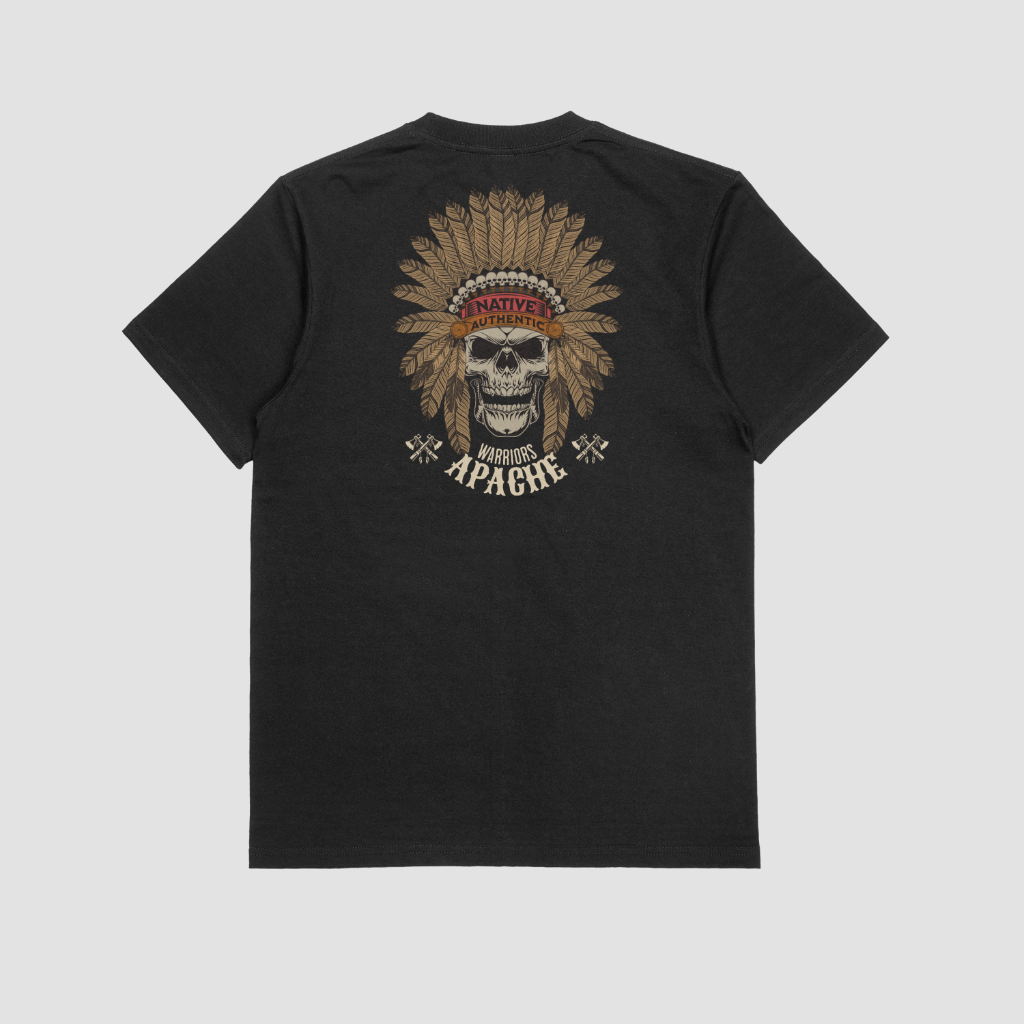 Camiseta Apache Plus Size Estampa Indio 100% Algodão Streetwear Masculino