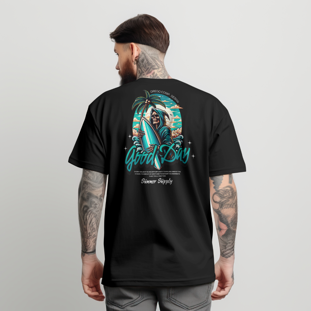 Camiseta Surf Summer Holiday Básica Estampa 100% Algodão Moda Masculina Malha Resistente Confortável