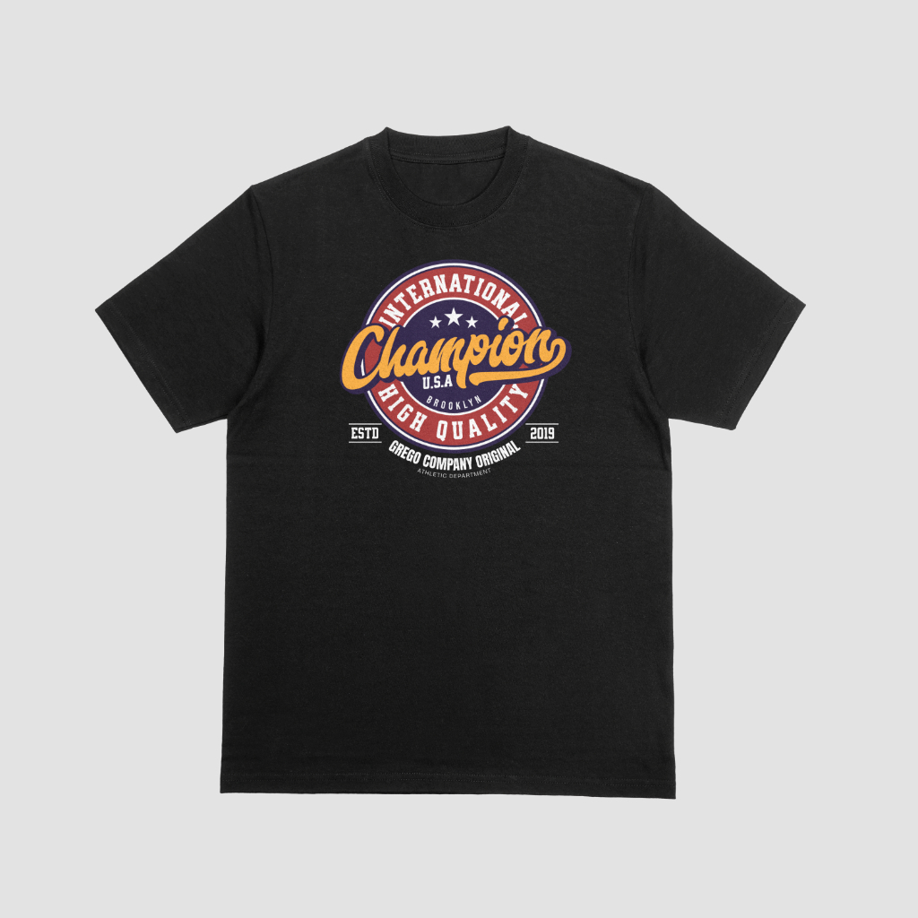 Camiseta Plus Size Champion 100% Algodão G1 G2 G3 Moda Masculina Street Malha Resistente Confortável