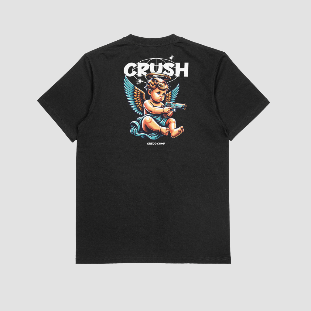 Camiseta Plus Size Anjo Crush G1 G2 G3 100% Algodão Moda Masculina Malha Resistente Confortável