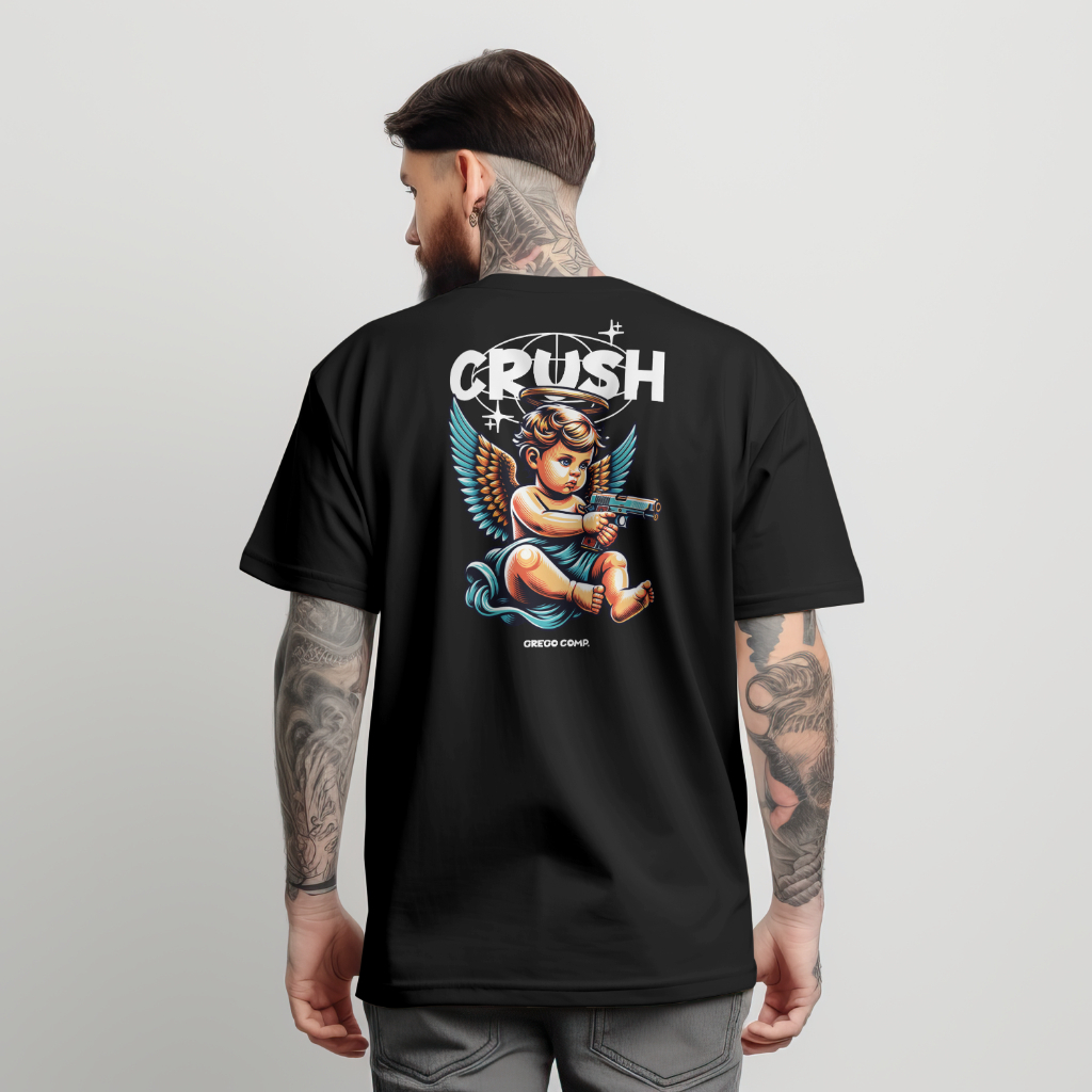 Camiseta Estampada Angel 100% Algodão Street Moda Masculina Malha Resistente Confortável