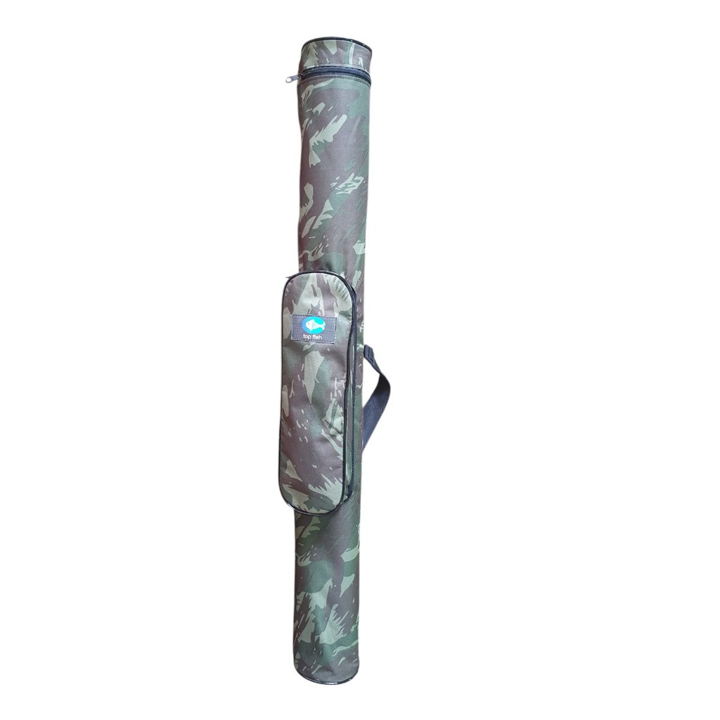 Bolsa Porta Vara Pesca Top Fish Sem Tubo Com Bolsa Lateral 1,00mt Camuflado