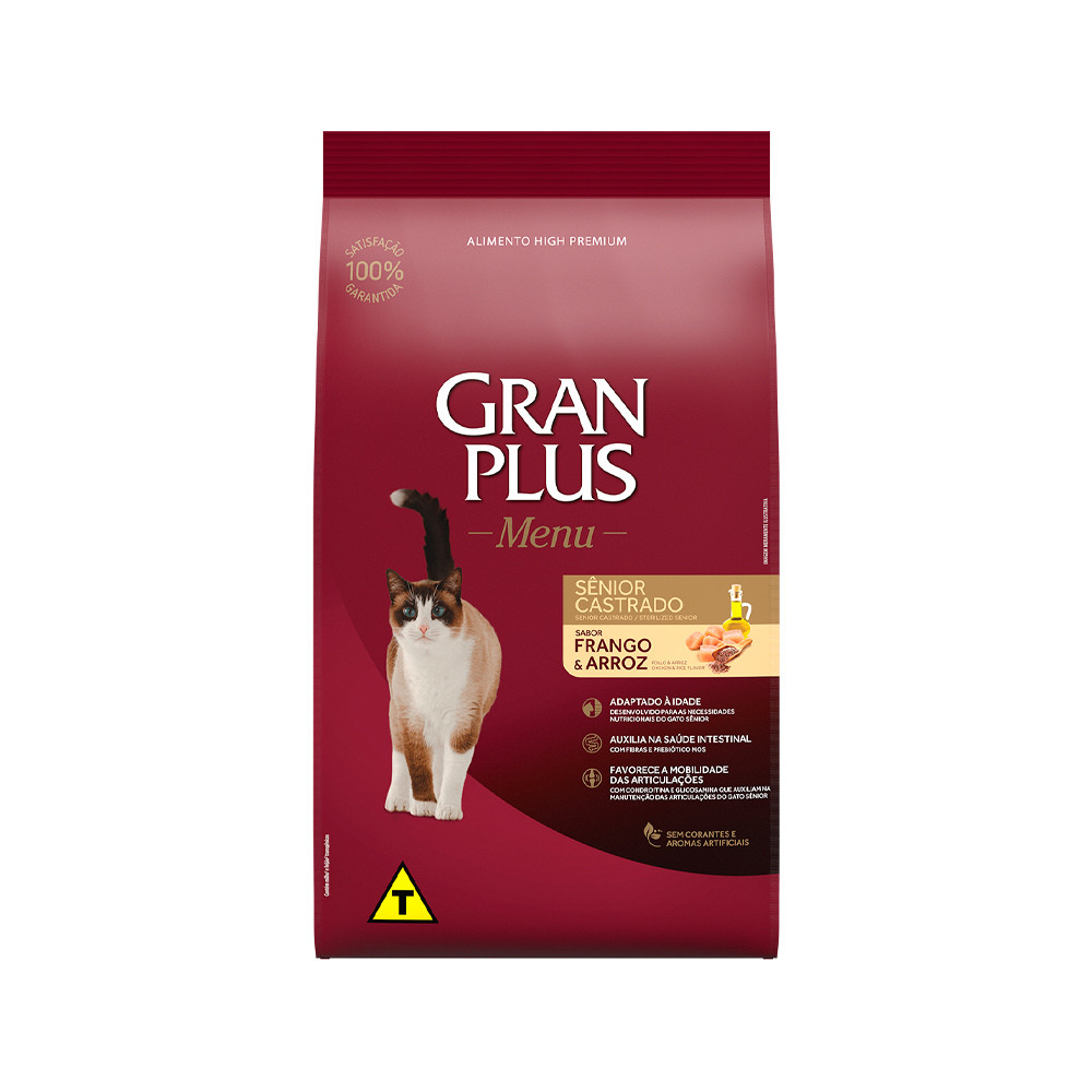 Ração GranPlus Gato Castrado Senior 3Kg