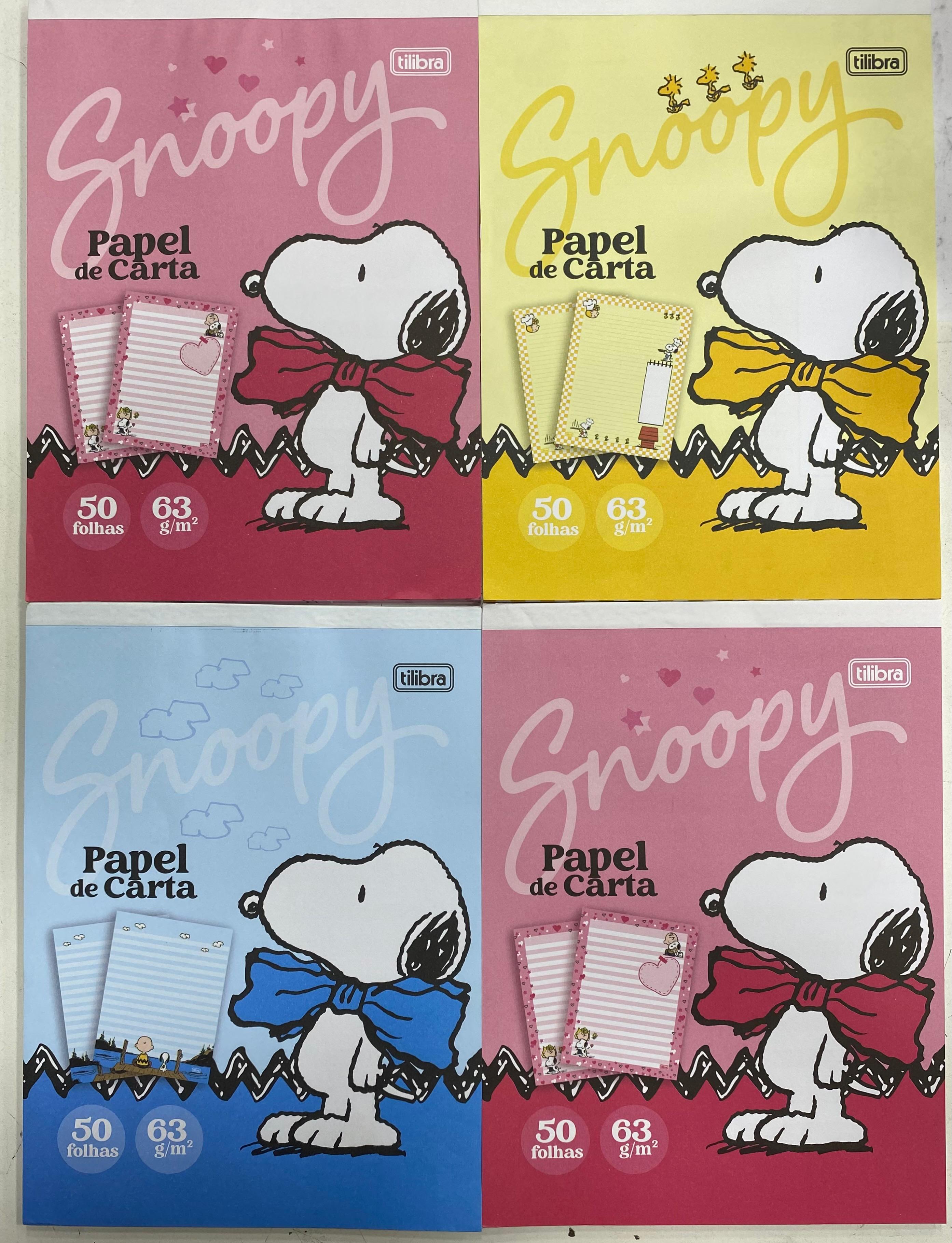 Caderno Colado Papel de Carta Snoopy 50 Folhas - Capas Sortidas 1 UNIDADE