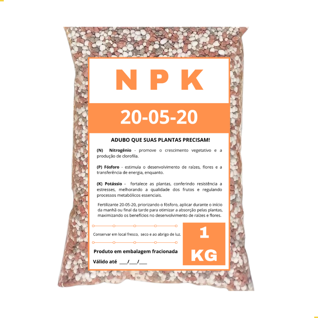 Adubo 20-05-20 Npk - 1kg Fertilizante N Potássio C/ Ureia