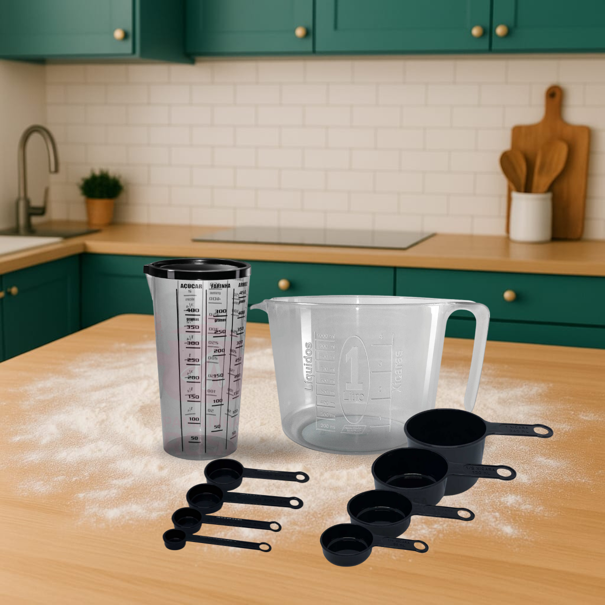 Kit 10, 9 e 8 peças Descomplique suas receitas com seu conjuto a sua escolha Preto Fume