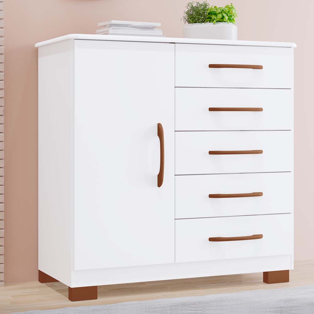 Comoda Amalfi New 1 Porta e 5 Gavetas 100% em MDF