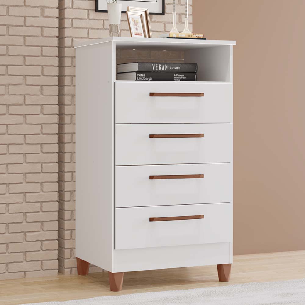 Cômoda Star 100% MDF Tuboarte 4 Gavetas 1 Deck em Oferta na Shopee