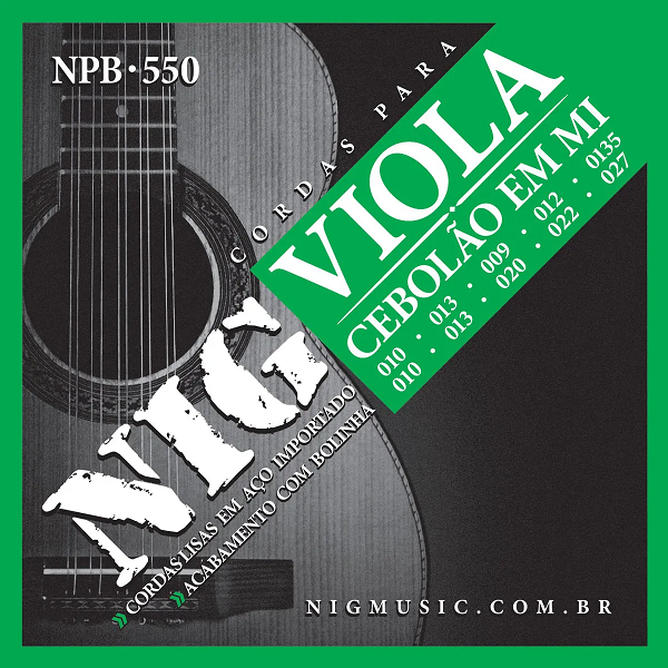 Encordoamento Viola Caipira Nig NPB550 Cebolão Em Mi + PALHETA BRINDE