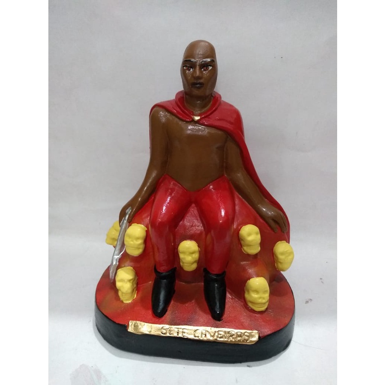 Imagem Exu Sete Caveiras Escultura Estatua Gesso 20 Cm