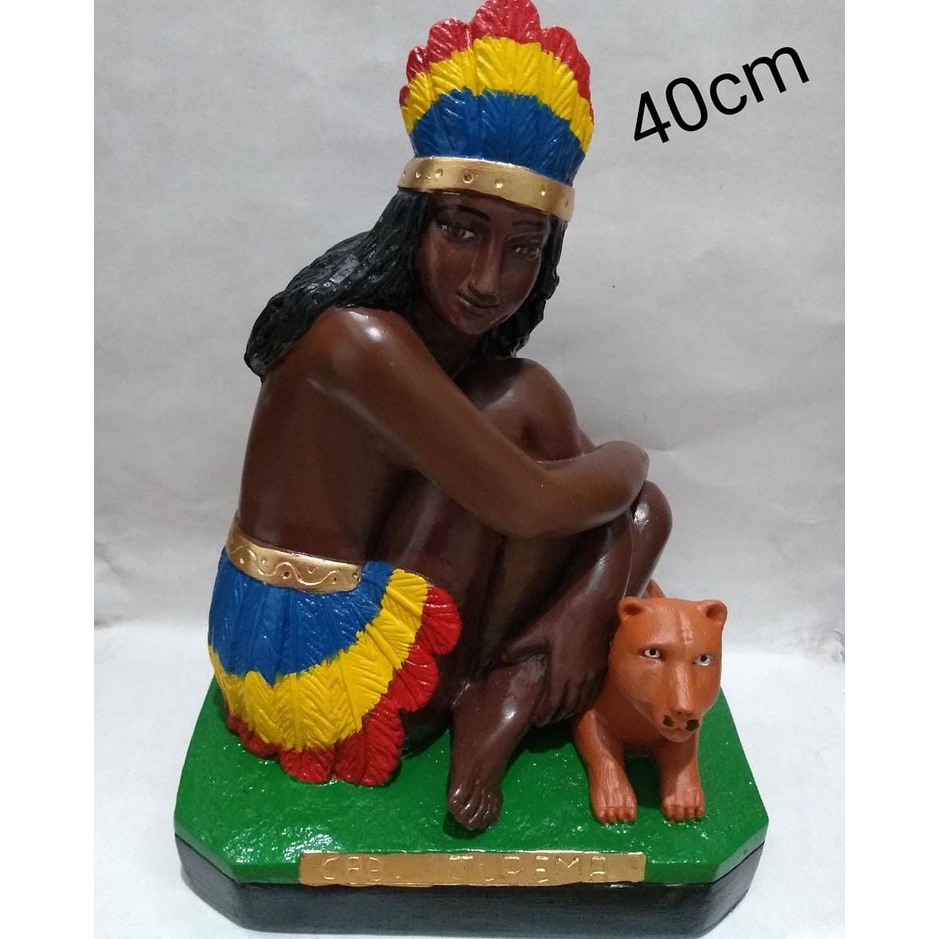 Imagem Cabocla Jurema Escultura Gesso Estatua 40 Cm