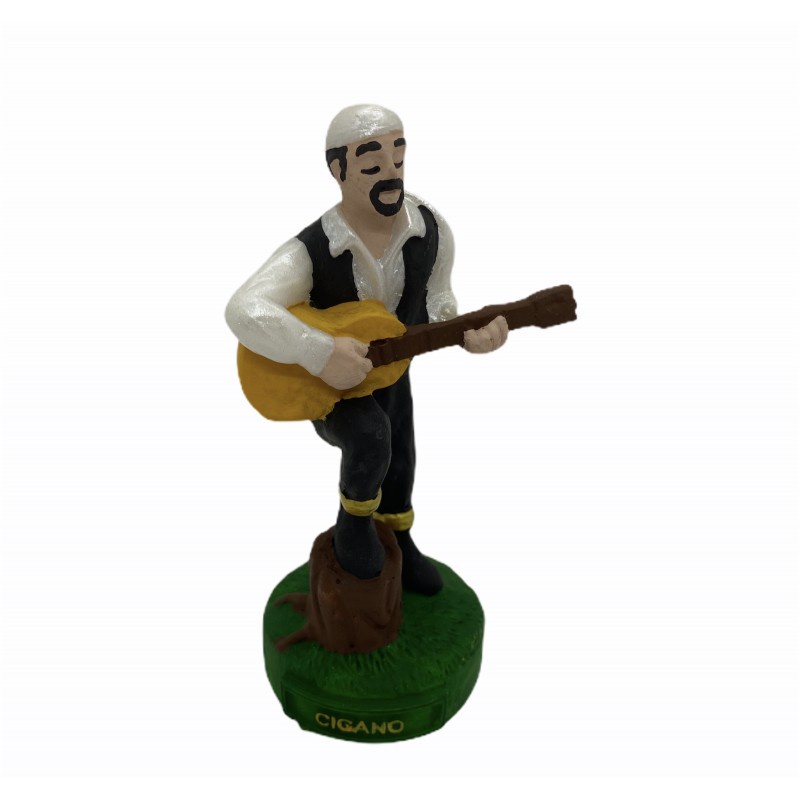 Imagem Cigano Branco Escultura Resina Estatua 11 Cm