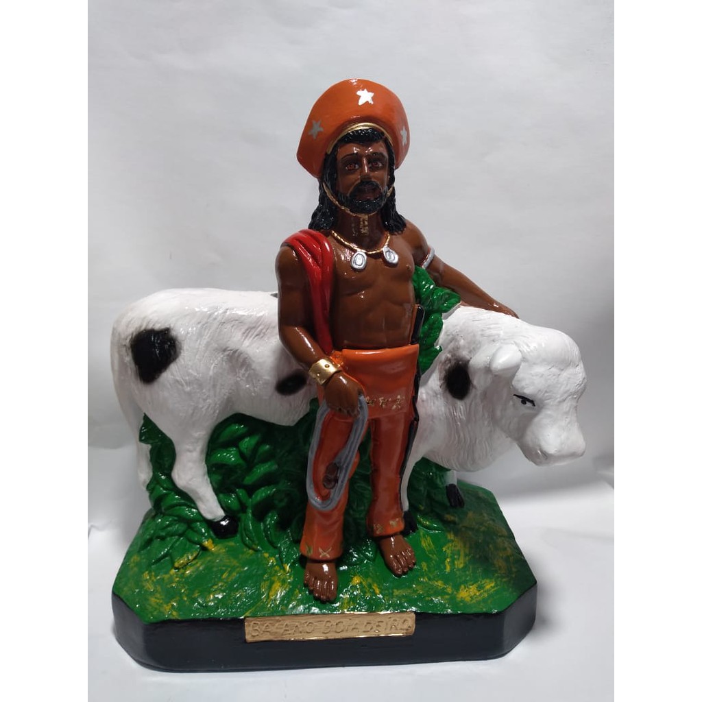 Imagem Baiano Boiadeiro Gesso Estatua 25 Cm