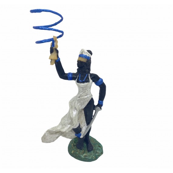 Imagem Orixa Oya tempo Logunan Escultura Resina Estatua 17 Cm
