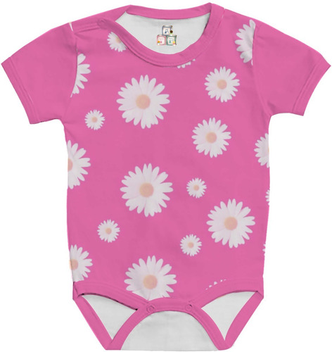 Body Bodies Bebê Florido Rosa Margarida Flores Floral 01