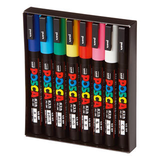 Uni-Ball POSCA Marcador/Caneta De Sinalização Conjunto De 8 Cores De Ponta Fina PC-3M 8C st502 [Direto Do Japão] em Oferta na Shopee