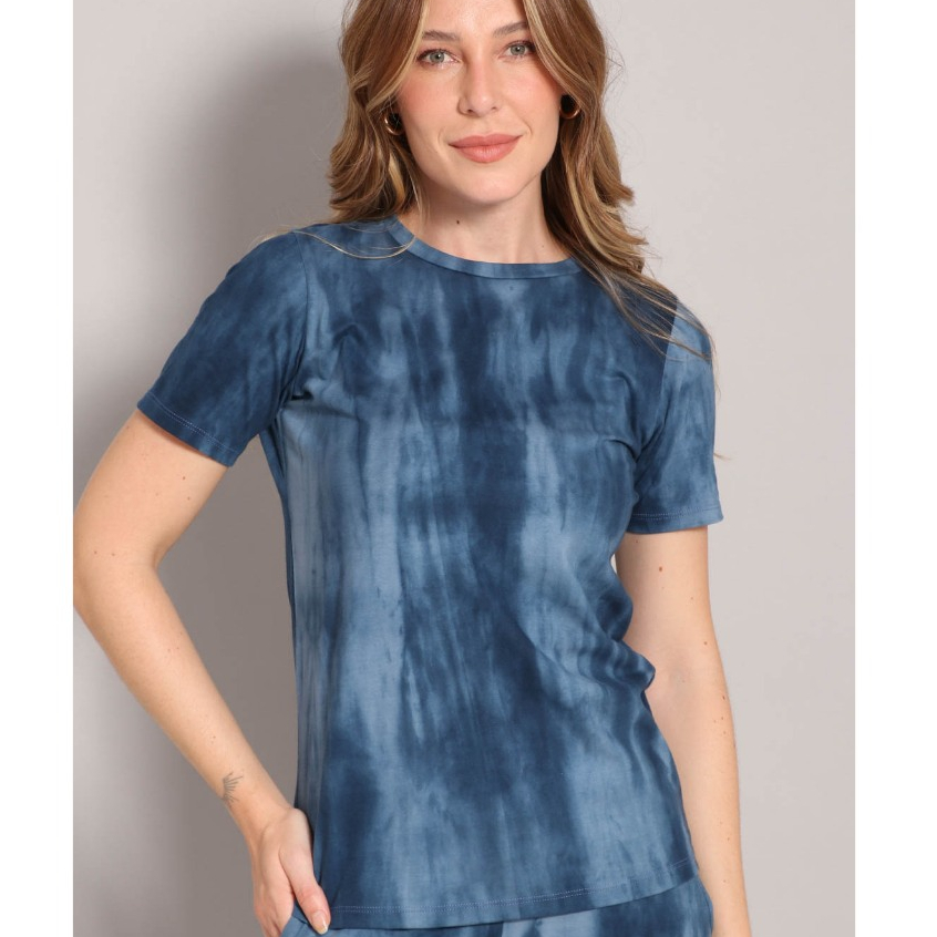 Camiseta de Algodão Feminina Tye Dye Moda Premium Tendência