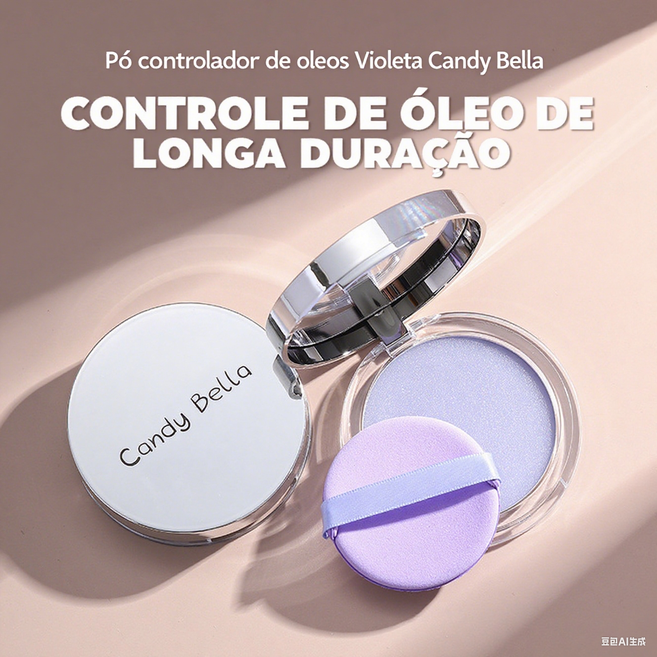 CANDY BELLA Violeta Pó Compacto Fixador Durabilidade Extrema Corrige e Define Todos os tipos de pele Dermoabrasão,11g