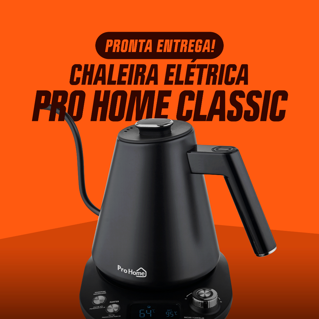 Chaleira Pro Home Classic 1L – Preta, Tela LCD, 1200W, 110V | Pronta Entrega | BR - Home Appliances