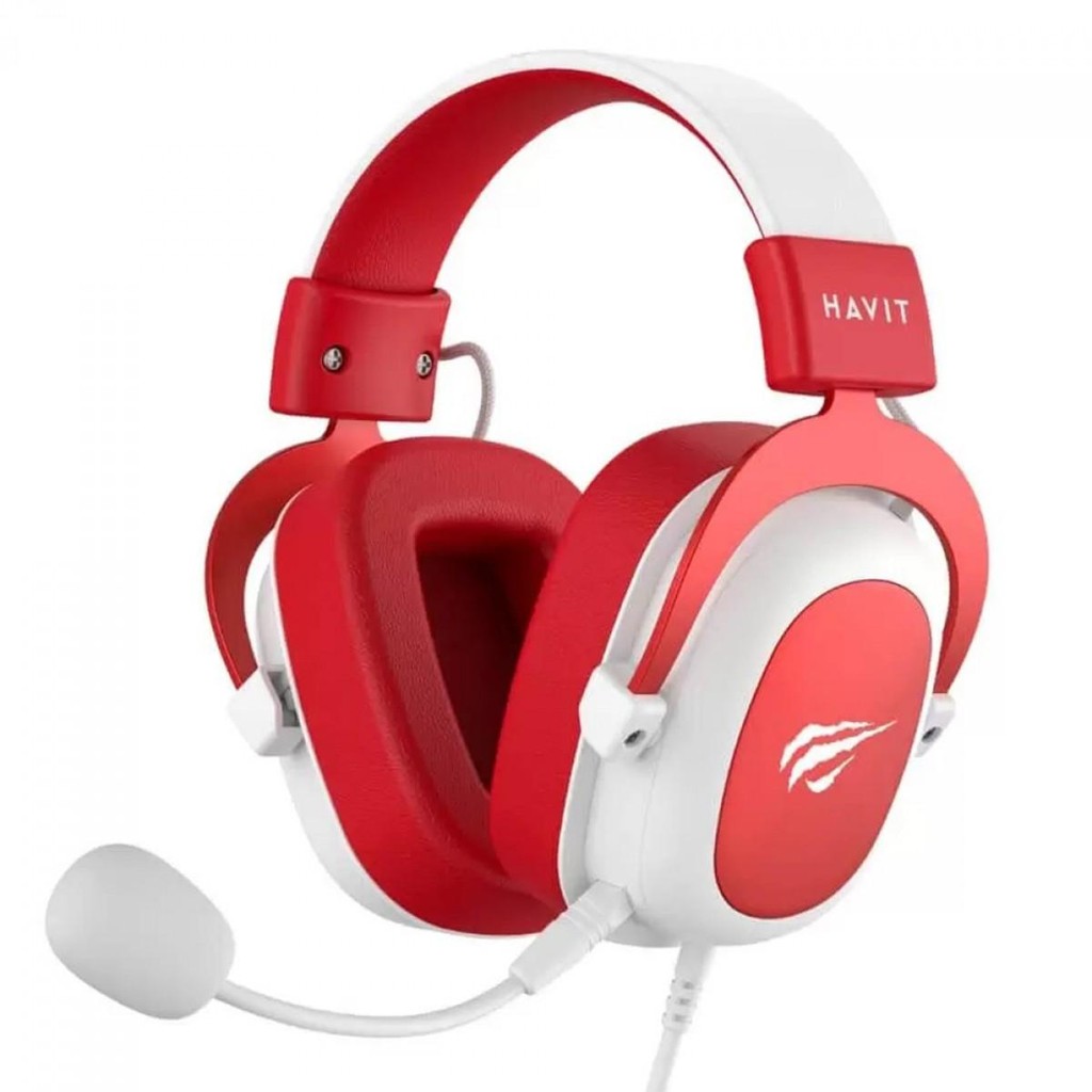 Headset Gamer Havit, 3.5mm, Drivers de 53mm, Múltiplas Plataformas, White/Red, HV-H2002D - Audio