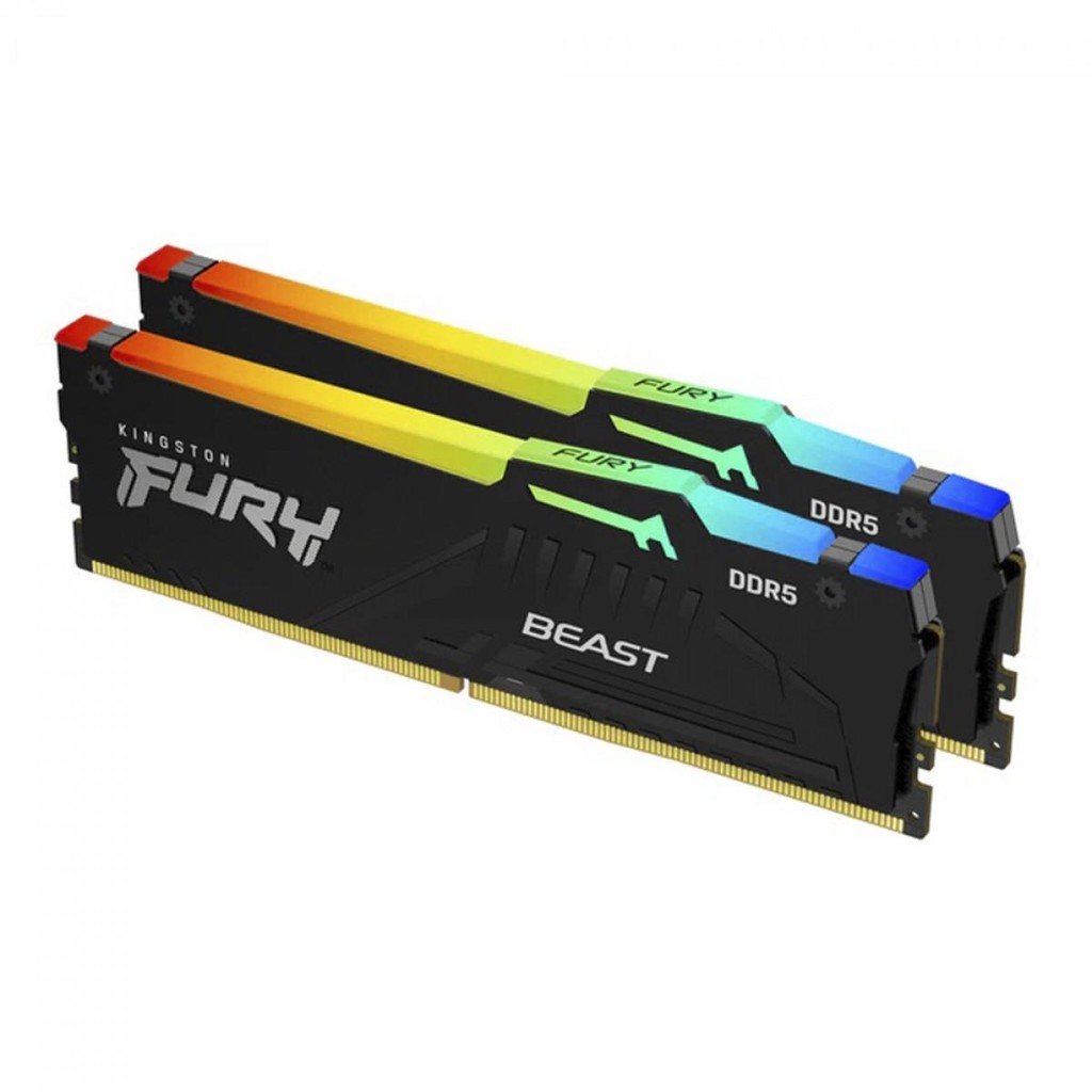 Memória DDR5 Kingston Fury Beast, RGB, 32GB (2x16GB), 5600Mhz, Black, KF556C36BBEAK2-32 - Computers & Accessories