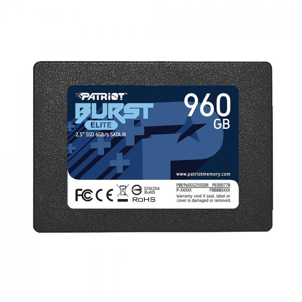 SSD Patriot Burst Elite, 960GB, Sata III, Leitura 450MB/s e Gravação 320MB/s, PBE960GS25SSDR - Computers & Accessories