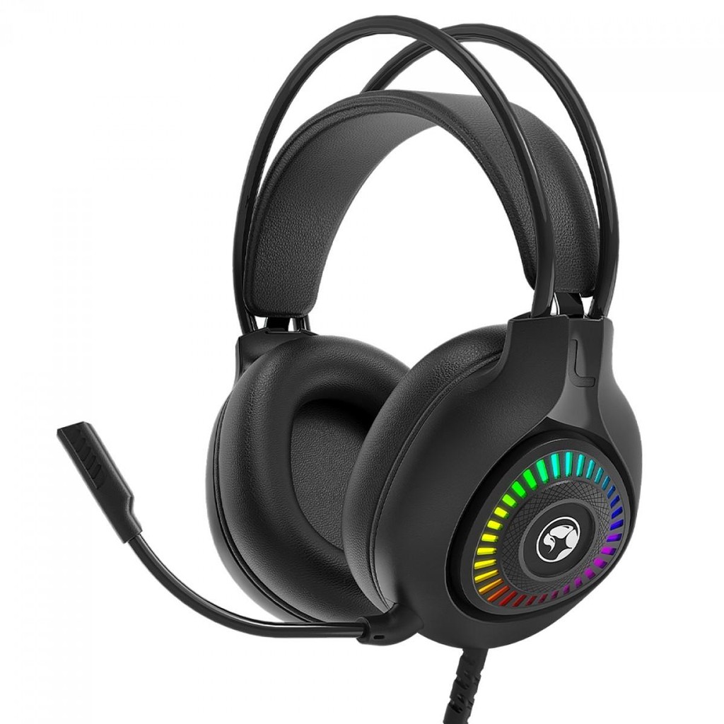 Headset Gamer Marvo, RGB, 3.5mm, Drivers de 50mm, Múltiplas Plataformas, Black, H8325 - Audio