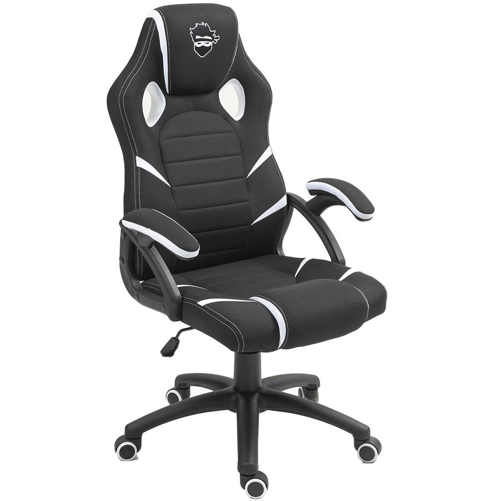 Cadeira Gamer Ninja Hiryu, Tecido, Preto e Branco, GN-CH-HRN0DBWF - Home & Living
