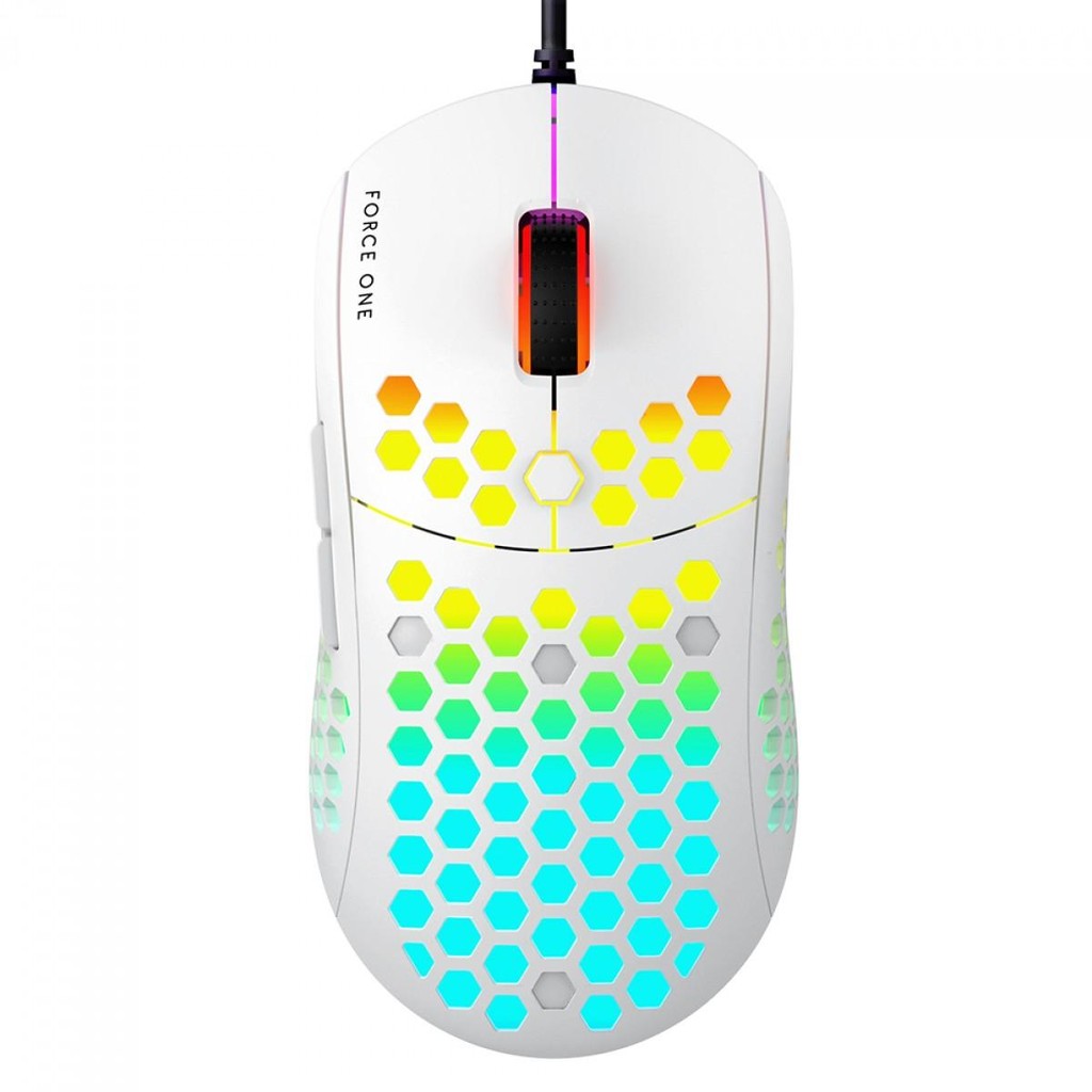 Mouse Gamer Force One One Supernova, RGB, USB, Sensor Sunplus 6662, 20000 DPI, 6 Botões, White, FR.MO.SP.01 - Computers & Accessories