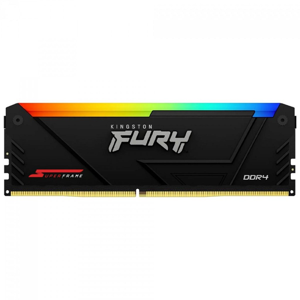 Memória DDR4 Kingston Fury SuperFrame, RGB, 8GB, 3200Mhz, Black, KF432C16BB2A/8DP1 - Computers & Accessories