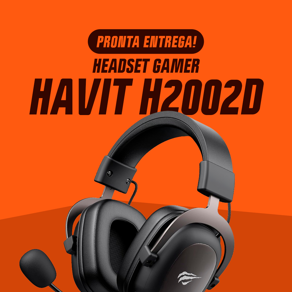 Headset Gamer Havit HV-H2002D 3.5mm Preto/Cinza  | Pronta Entrega | BR - Audio