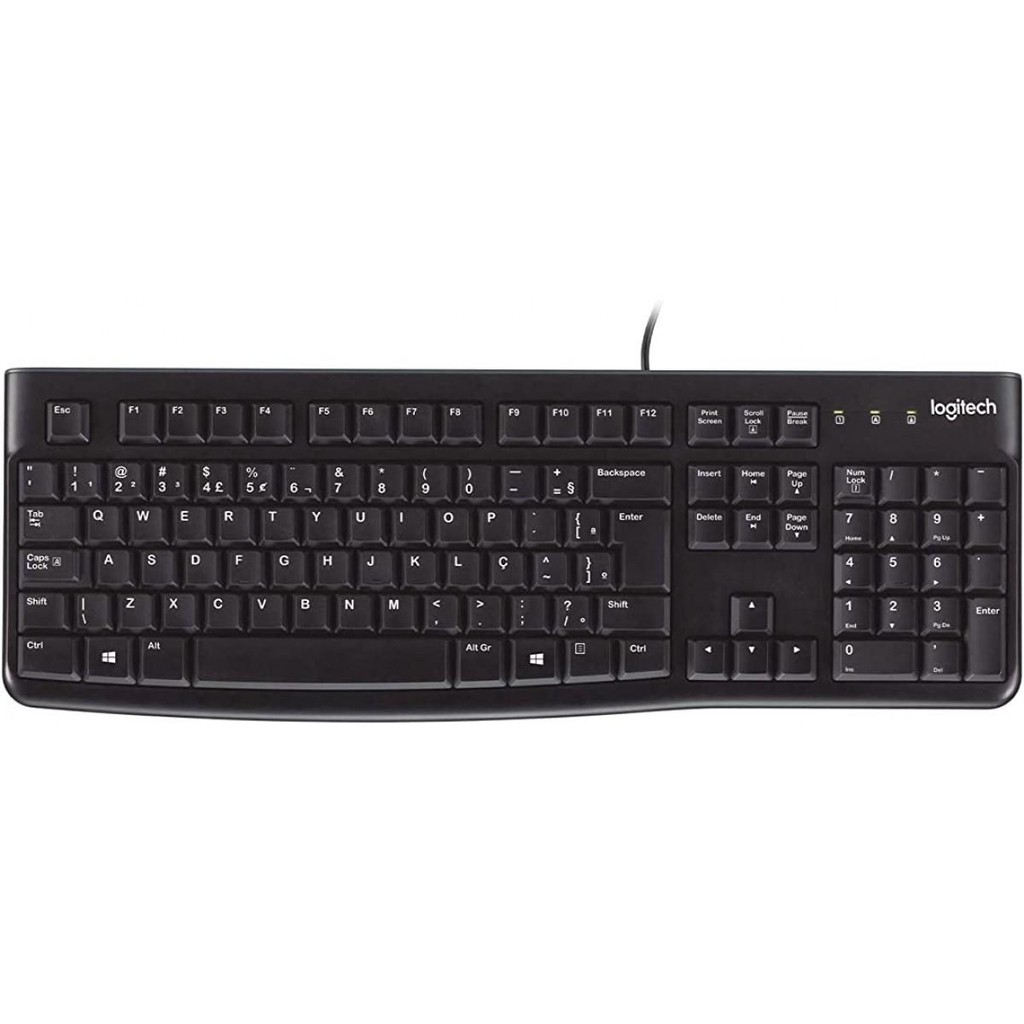 Teclado Logitech K120 ABNT2 Black, 920-004423 - Computers & Accessories