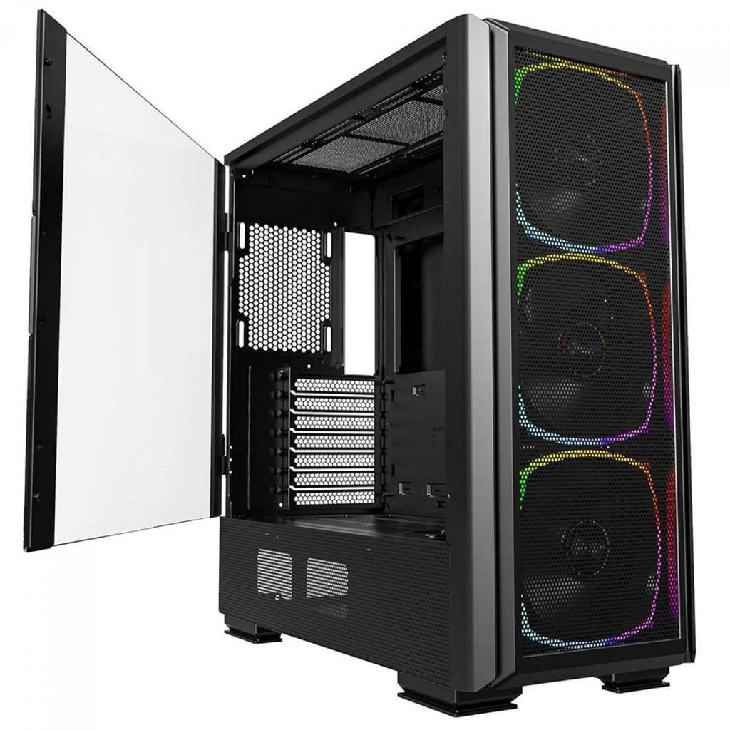 Gabinete Gamer Montech Sky Two GX, Mid Tower, Vidro Temperado, E-ATX, Black, Sem Fonte, Com 3 Fans ARGB - Computers & Accessories
