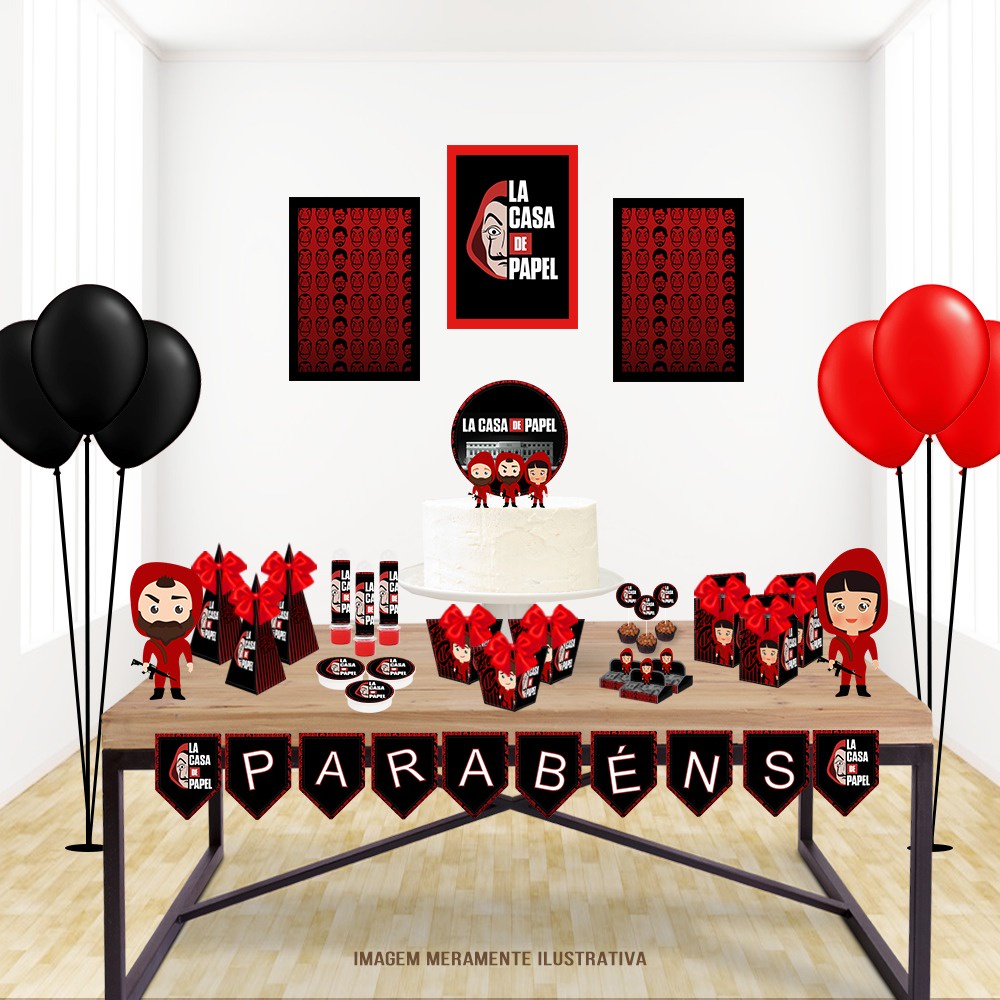 Kit Só Um Bolinho Tema La Casa de Papel Kit Festa Em Casa