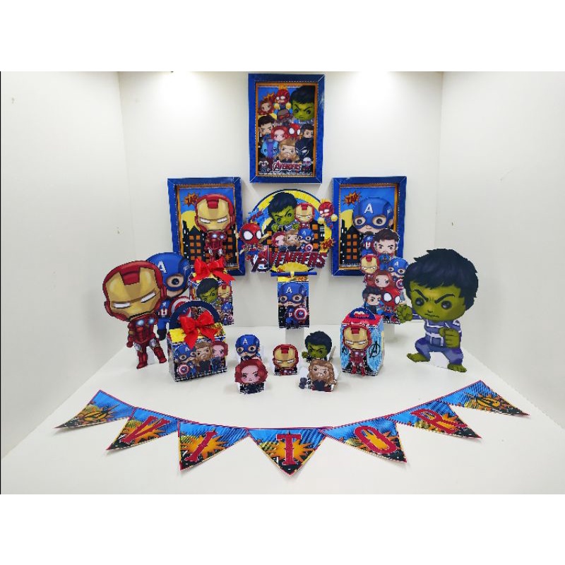 Kit Só Um Bolinho Tema Super Heróis Cute Thor, Hulk, Homem De Ferro, Homem Aranha