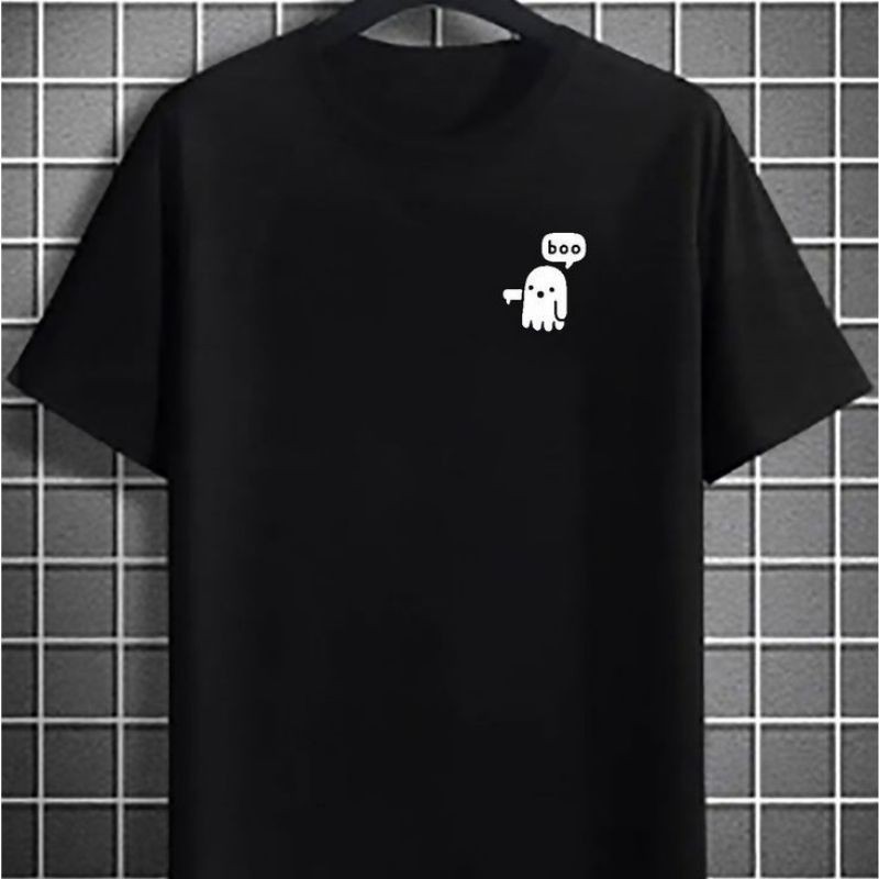 Camiseta Fantasma Boo unissex algodão miniatura Tumblr